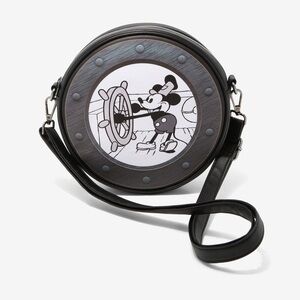 Disney Gray Mickey Mouse Steamboat Willie Crossbody Bag